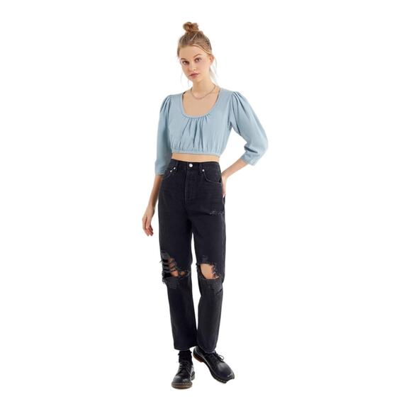 Urban Outfitters Maleia Puff Sleeve Crop Top - Picture 3 of 7